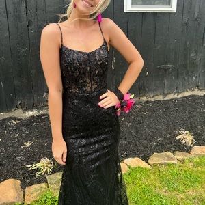 Sherri Hill black prom dress size 2. Worn once.